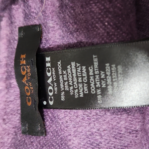 COACH Purple Scarf - Gorgeous wool,silk,angora,cashmere ITALY made like new - Picture 2 of 4